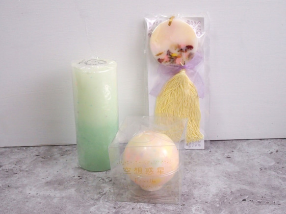 ≪セット割引≫さわやか春色キャンドルセット 1枚目の画像