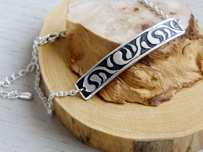 流水紋「心」 シルバーブレスレット