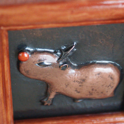紅鼻子馴鹿水豚雕刻圖片 第2張的照片