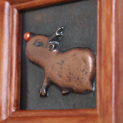 紅鼻子馴鹿水豚雕刻圖片 第3張的照片