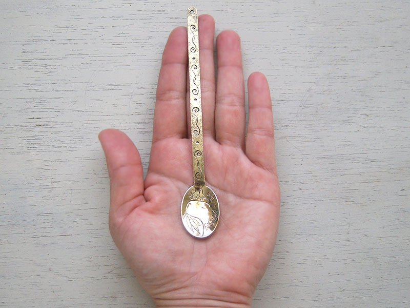 小鳥とカピ　カピバラの真鍮製スプーン