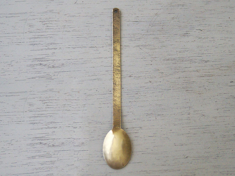 小鳥とカピ　カピバラの真鍮製スプーン