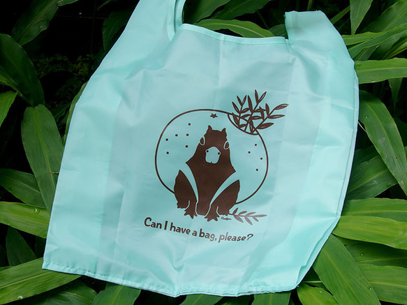 袋が欲しいカピバラ ポリエステル製エコバッグ 収納ポーチ付 1枚目の画像