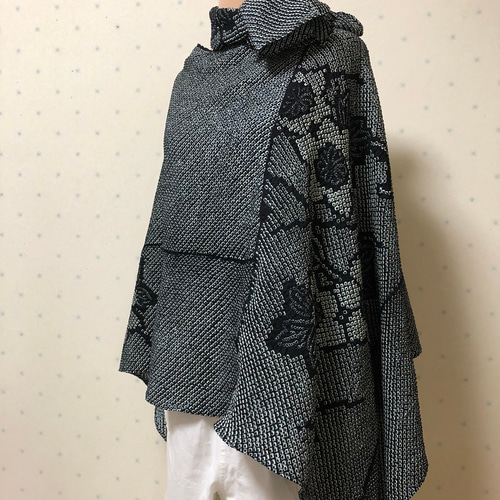 羽織リメイク 絞りのポンチョ 正絹 その他トップス yuki-usagi