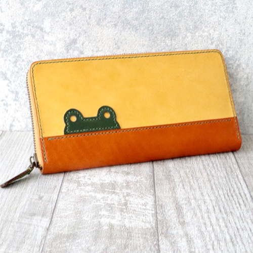 カエルちゃんの長財布ラウンドファスナー [本革] 長財布 tomoem 通販