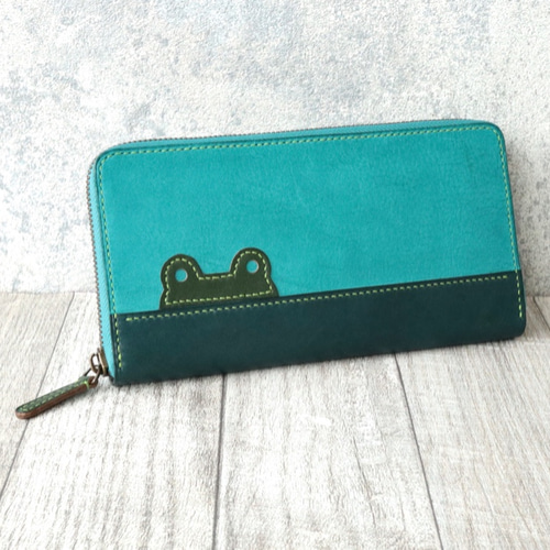 カエルちゃんの長財布ラウンドファスナー [本革] 長財布 tomoem 通販