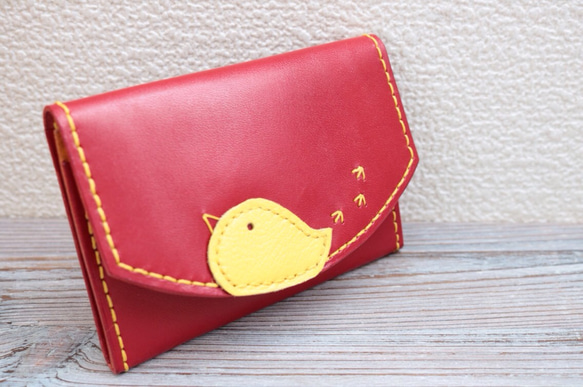 ヒヨコちゃんの名刺入れ・カードケース ☆ 本革 レザー 名刺入れ