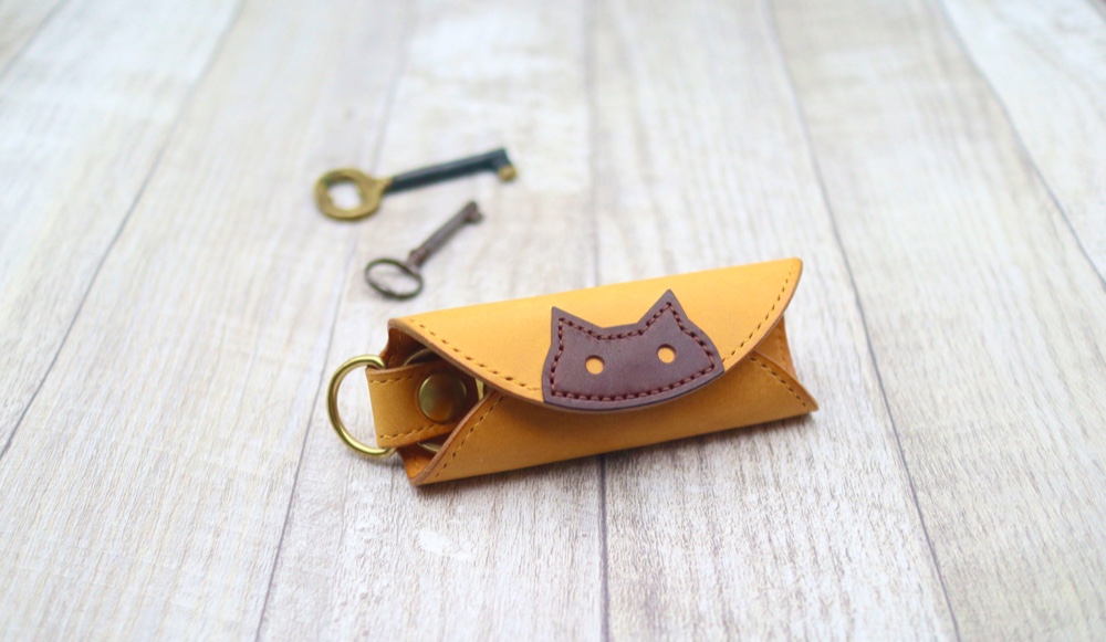 ネコちゃんのキーケース [本革]