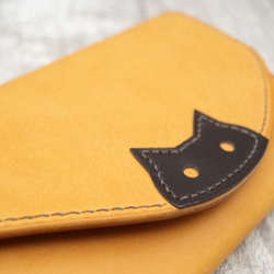 ネコちゃんの長財布 [本革] (左利き仕様に変更可) 2枚目の画像