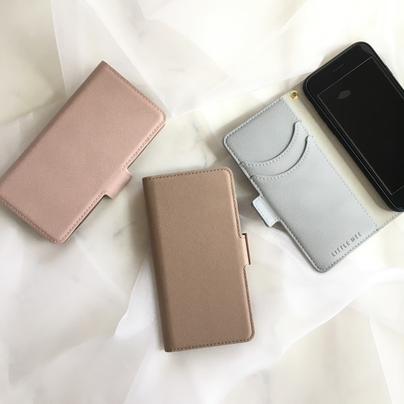 全機種対応★薄型軽量ハイクオリティ シンプルレザー調 アイフォン 手帳型スマホケース アイホン iPhoneケース 北欧 6枚目の画像