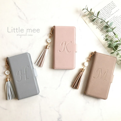 全機種対応☆イニシャル入 薄型軽量ハイクオリティ シンプルレザー調