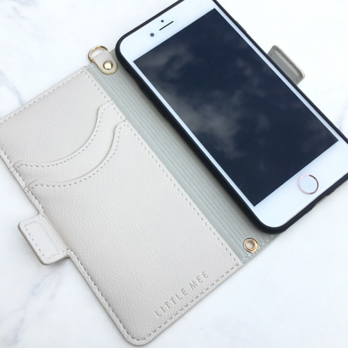 全機種対応☆手帳型 スマホケース グレーレオパード柄 アイフォン 