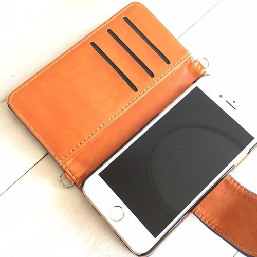 iPhone/Xperia】スタースタッズ*コンチョ*タッセル*スエード調手帳型  