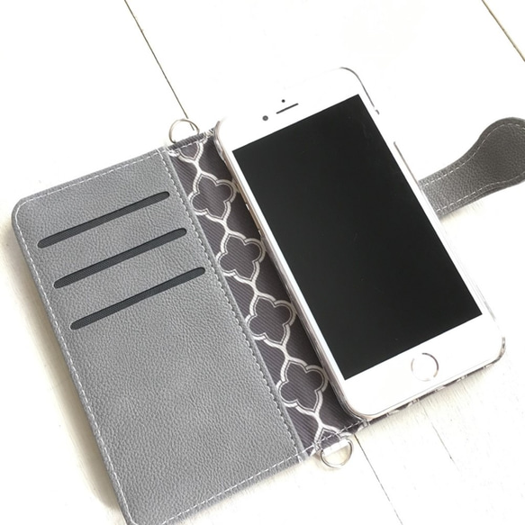 【全機種対応】レザー×モロッカン柄*タッセル付*アイフォン手帳型ケース*iPhone16ro 15 14 13 他ｹｰｽ 5枚目の画像