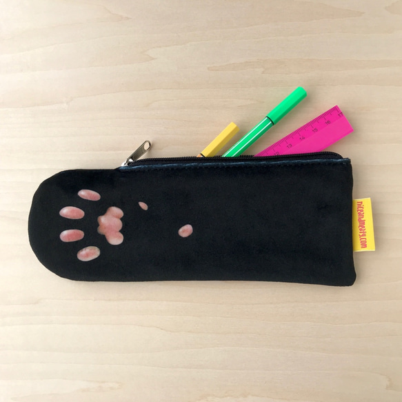 Cat Paw pouch_フワフワblack_沖縄猫の手のポーチ 3枚目の画像