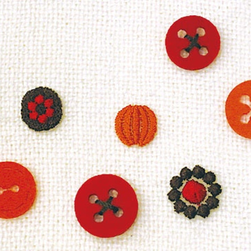 ワッペン（赤いボタン風セット)[WA048] ワッペン・アップリケ foo