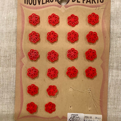 フランス製 スカーレット赤花ボタン (年代物) 5枚目の画像