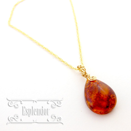 ポーランド産・5カラット 琥珀ペンダント ネックレス・ペンダント