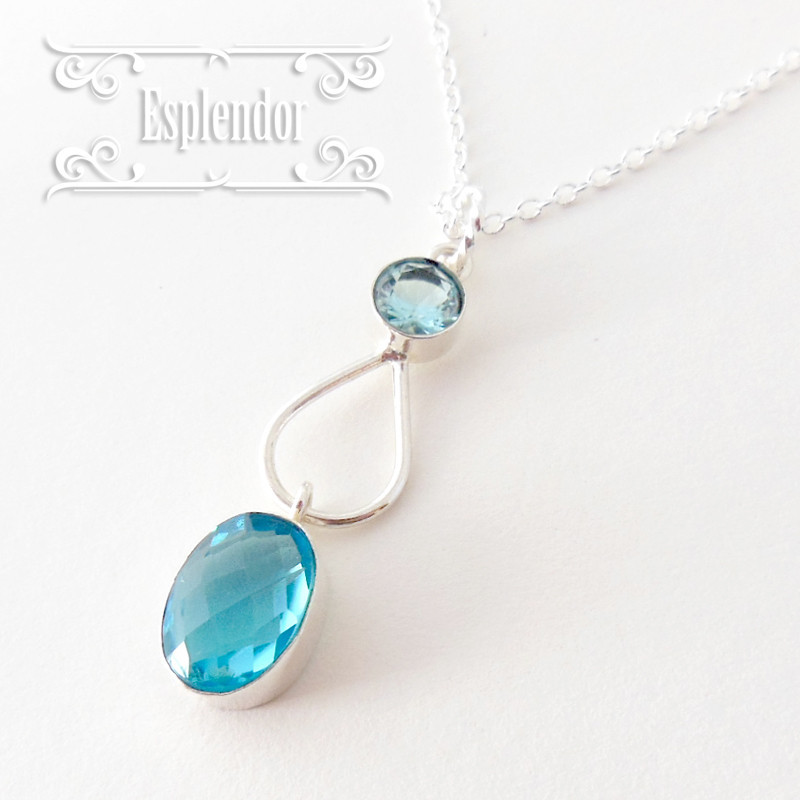 ブルートパーズ シルバーネックレスA