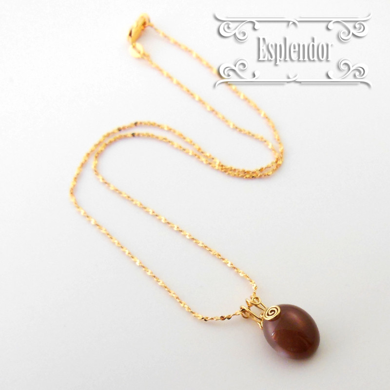 レア★スリランカ産・8.2カラット ブラウンムーンストーンペンダント