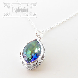 希少◇チェコ ウランガラス ヴィンテージ ネックレス◇Bijoux.M.G刻印