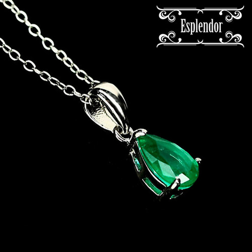 ロシア産 宝石質 天然エメラルド 一粒 ティアドロップ ペンダント