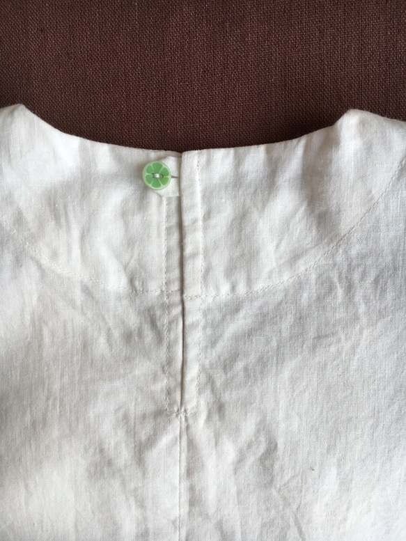 kids ハーフリネンのプルオーバーシャツ 半袖 （受注製作） 2枚目の画像