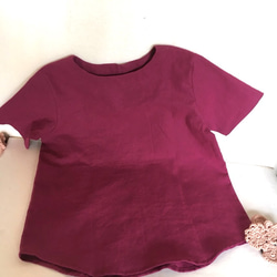 kids ハーフリネンのプルオーバーシャツ 半袖 （受注製作） 3枚目の画像