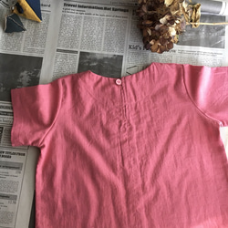 kids ハーフリネンのプルオーバーシャツ 半袖 （受注製作） 4枚目の画像
