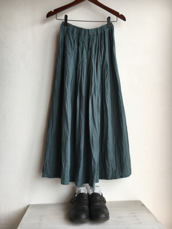 ☆Wガーゼのプリーツスカート  受注製作　カラー選択 2枚目の画像