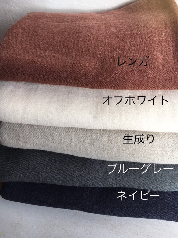 winter linenシリーズ☆受注製作　まあるいフォルムのスタンドカラーシャツ 4枚目の画像