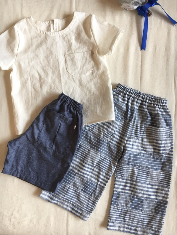 ［SALE］kids  プルオーバーシャツ+パンツ2枚セット 1枚目の画像