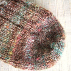 手紡ぎ手編み　リブ編みソックス 3枚目の画像