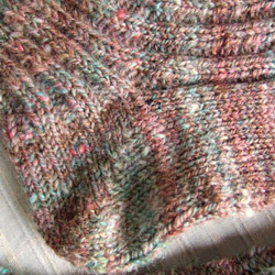 手紡ぎ手編み　リブ編みソックス 4枚目の画像