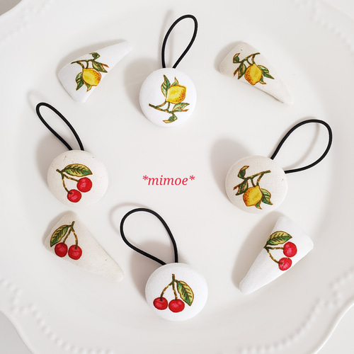 ヘアゴムベビーヘアクリップフルーツレモン