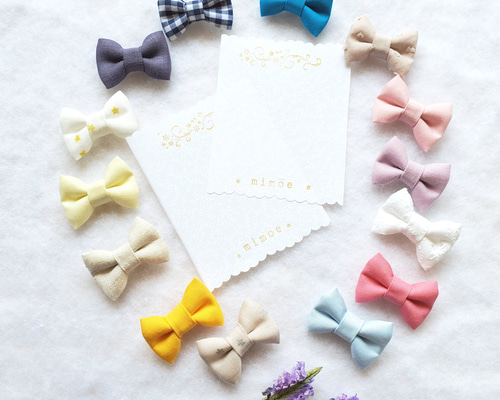 ベビーヘアクリップ☆グログランリボン ハンドメイド