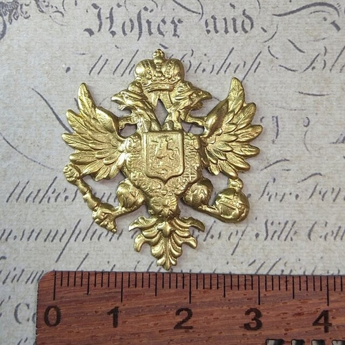 BEHOLD 真鍮製 双頭の鷲 1個 紋章 ロシア ローマ帝国 アメリカ製