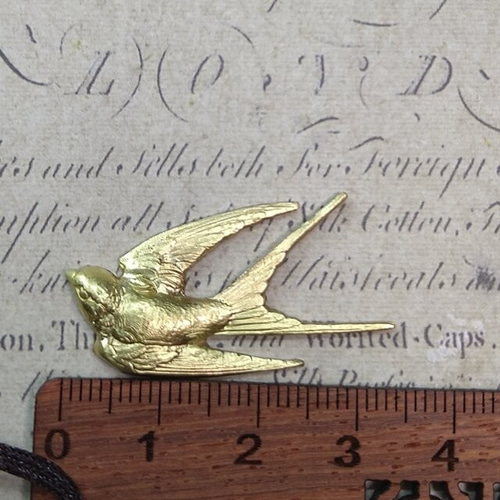 BEHOLD 真鍮製 燕 M 1個 ツバメ スワロー 鳥 アメリカ製 パーツ