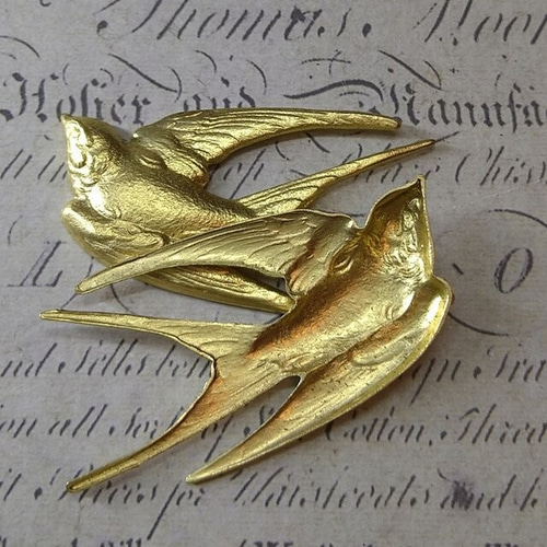 BEHOLD 真鍮製 燕 L 1個 鳥 ツバメ スワロー アメリカ製 パーツ