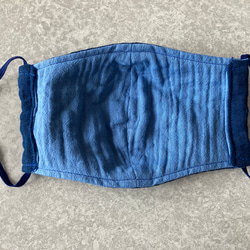 大人用立体型マスク標準サイズ(藍染)と巾着セット 3枚目の画像