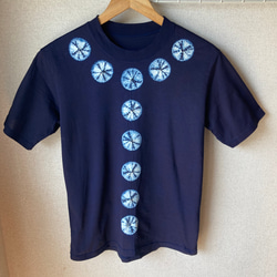 天然藍染　Tシャツ 半袖　女性用　Ｆ 1枚目の画像