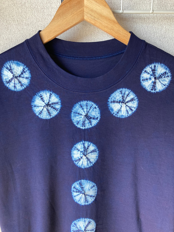 天然藍染　Tシャツ 半袖　女性用　Ｆ 3枚目の画像