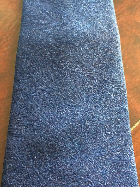 天然藍染　ネクタイ　絹 1枚目の画像