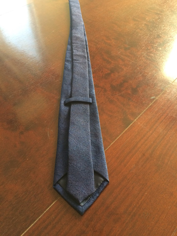 天然藍染　ネクタイ　絹 2枚目の画像