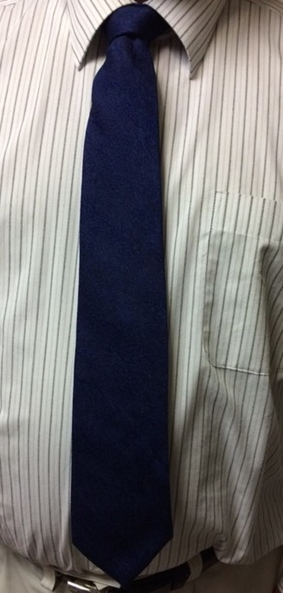 天然藍染　ネクタイ　絹 3枚目の画像