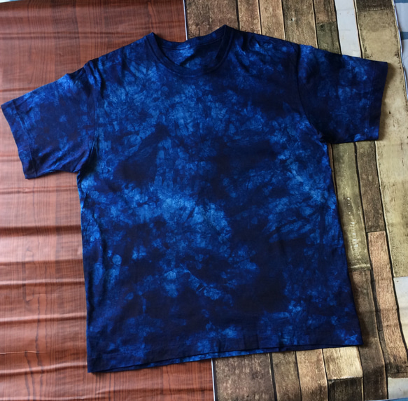 天然藍染 Tシャツ男性用 L 1枚目の画像
