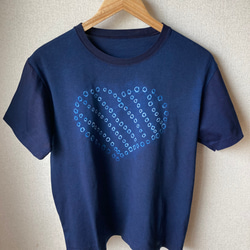 天然藍染  女性用Tシャツ女性用半袖Ｌ〜L L 1枚目の画像