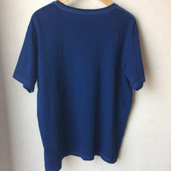 天然藍染 男性用Tシャツ半袖 LL  綿 2枚目の画像