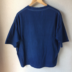 天然藍染 カジュアルTシャツ女性用半袖 L 2枚目の画像