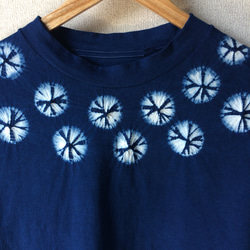 天然藍染 カジュアルTシャツ女性用半袖 L 3枚目の画像